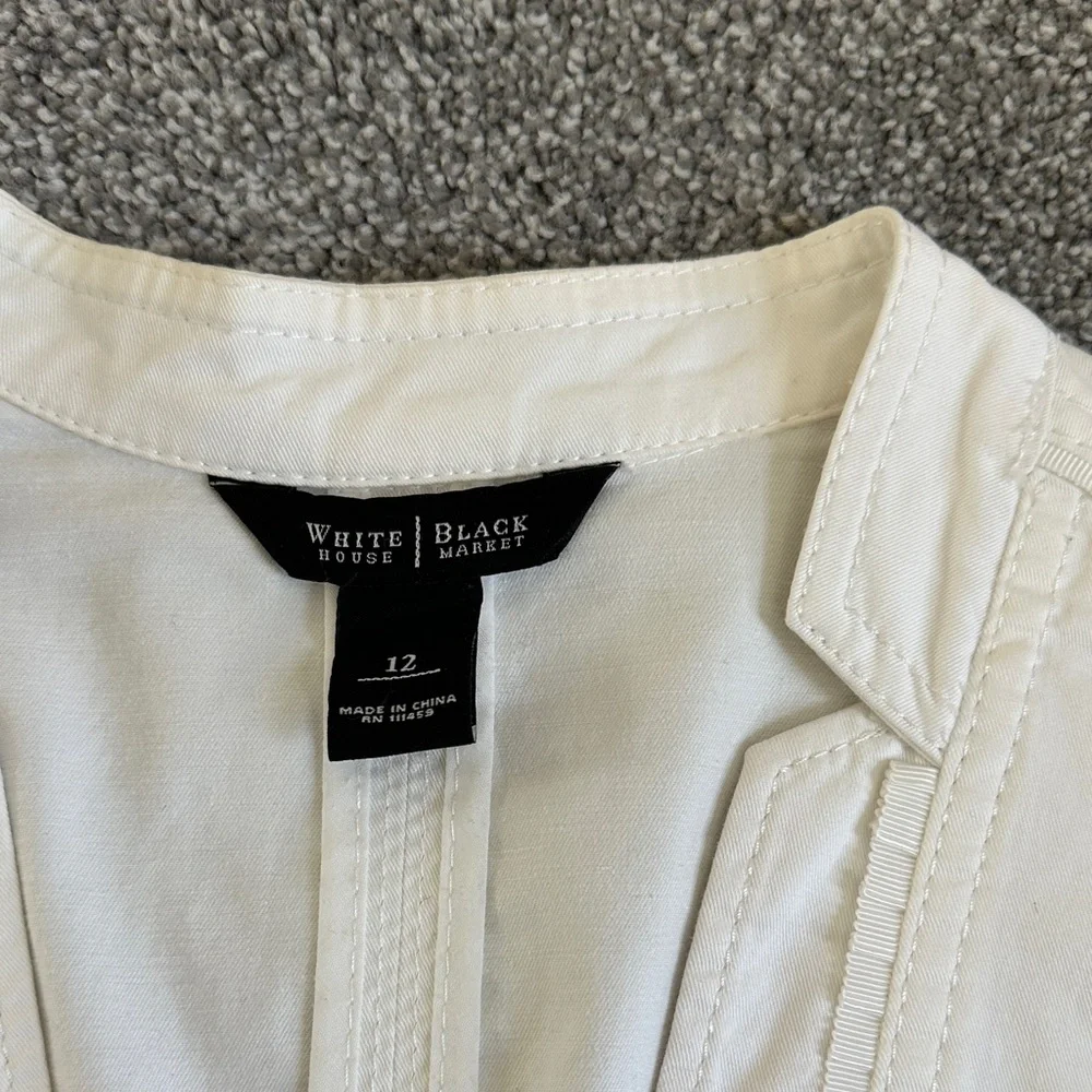 White House Black Market white Blazer with Silver Buttons - Picture 3 of 4